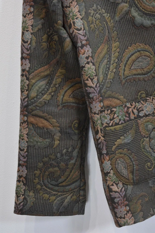 Koret Petite Womens Paisley Print Mandarin Collar Casual Button Front Jacket PS - Image 4 of 4