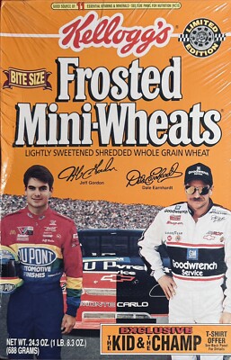 Vtg. Sealed J. Gordon D. Earnhardt, 1996 Kelloggs Frosted Mini