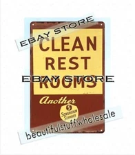 Sovereign Service clean rest rooms metal tin sign metal panel artwork