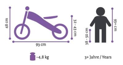 BIKESTAR Lauflernrad Für Mädchen Ab 3-4 Jahren – 12 Zoll Holz-Laufrad, Violett, Höhenverstellbarer Sattel, 60 Tage Risikofrei Testen