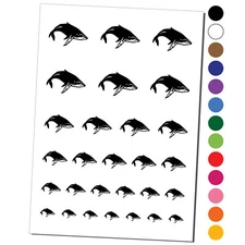 Happy Humpback Whale Temporary Tattoo Water Resistant Set