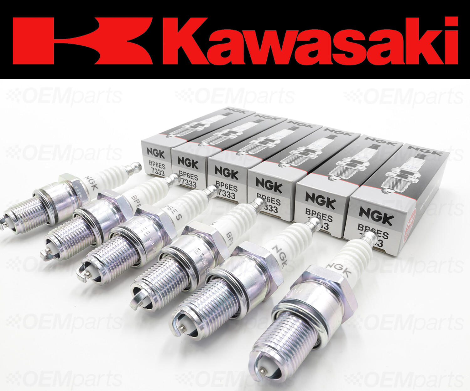 Set of (6) NGK BP6ES Spark Plugs Kawasaki (See Fitment Chart) #BP6ES