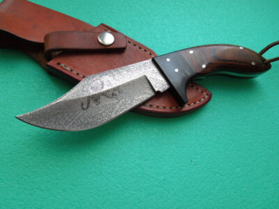 Vintage CUSTOM-made ''BOWIE-LEOPARD'' - Jagdmesser - Outdoor - 440 Surgical Steel