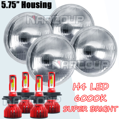 4Pcs 5.75'' 5-3/4'' Round LED Headlights For GMC C15/C1500 1961-1972 Pickup C2500