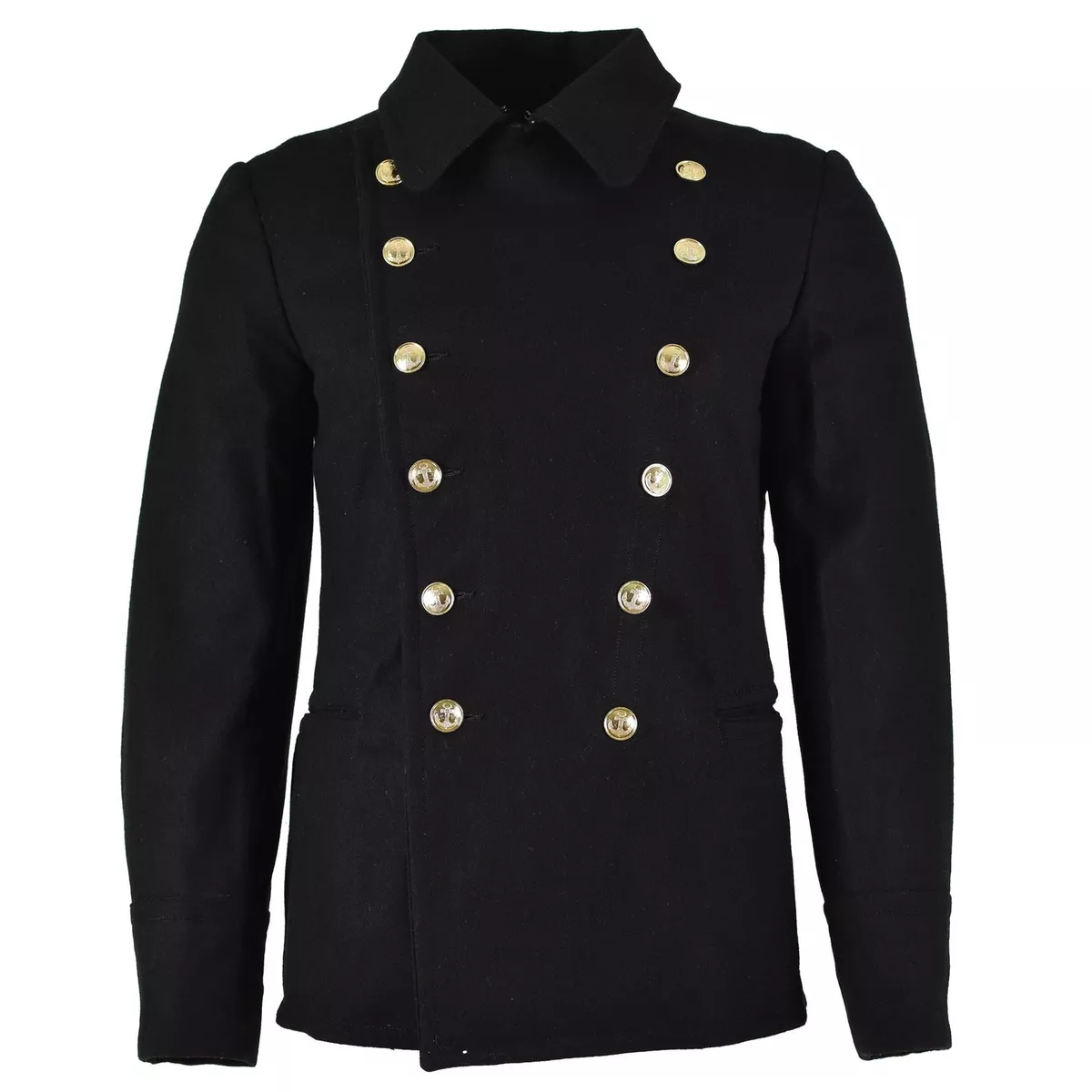 Original Soviet Russian army Wool Coat Black short officer Navy marines NEW