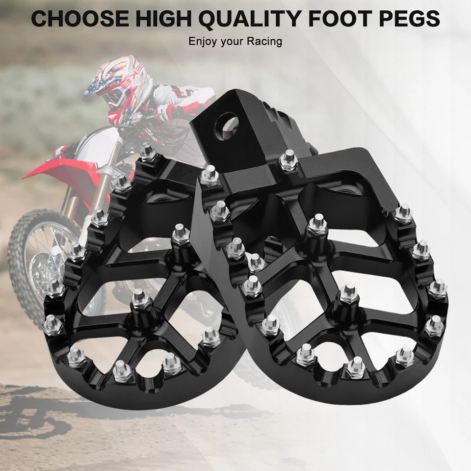 For Honda CR250R CR125R CRF250R Dirt Bike Foot Peg Footpeg Footrest Pedals Black Foto 2 de 4
