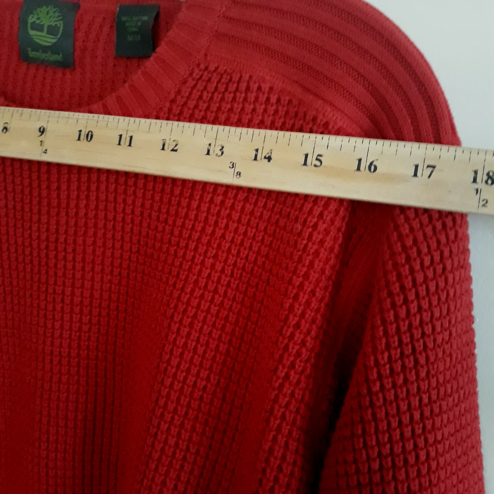 Timberland Sweater Adult Medium Red Pullover Long… - image 5