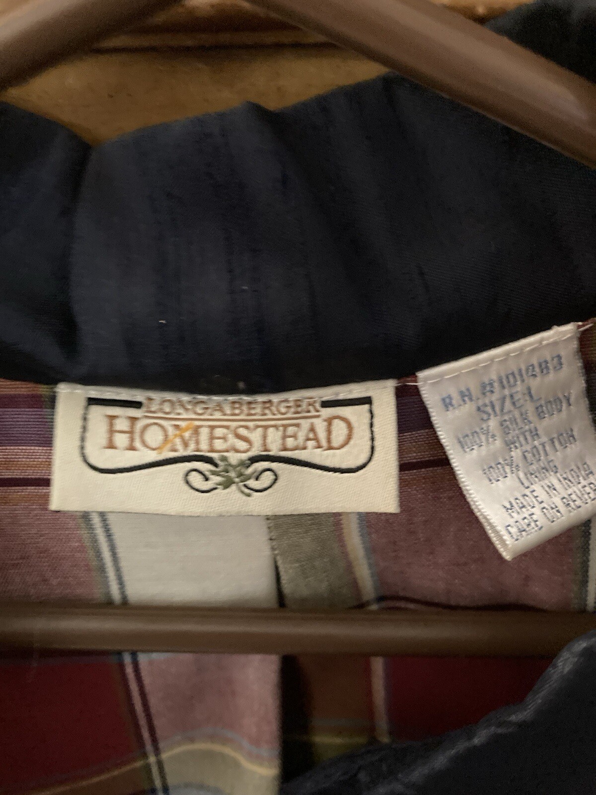 Longberger Homestead Button Up Jacket Blazer Silk… - image 4