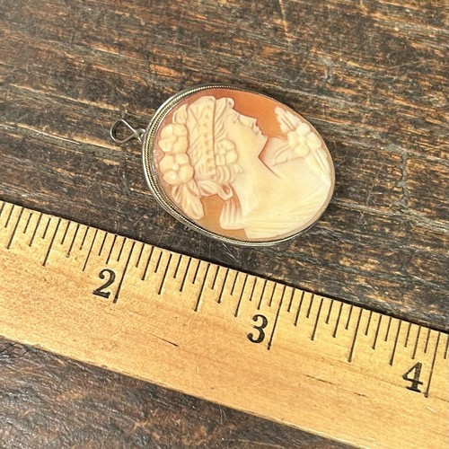 Vintage antike Kamee Brosche 800 Silber Verschluss 6 g Gramm D - Bild 6 von 15