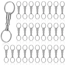 30 Pack Quick Release Keychain Detachable Pull Apart Key Rings Bulk Detach Ke...