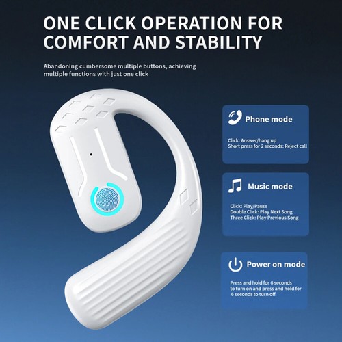 Neu Bluetooth 5.4 Headset Wireless Ohrhörer Ohrhörer Stereo Kopfhörer Ohrbügel - Bild 15 von 26