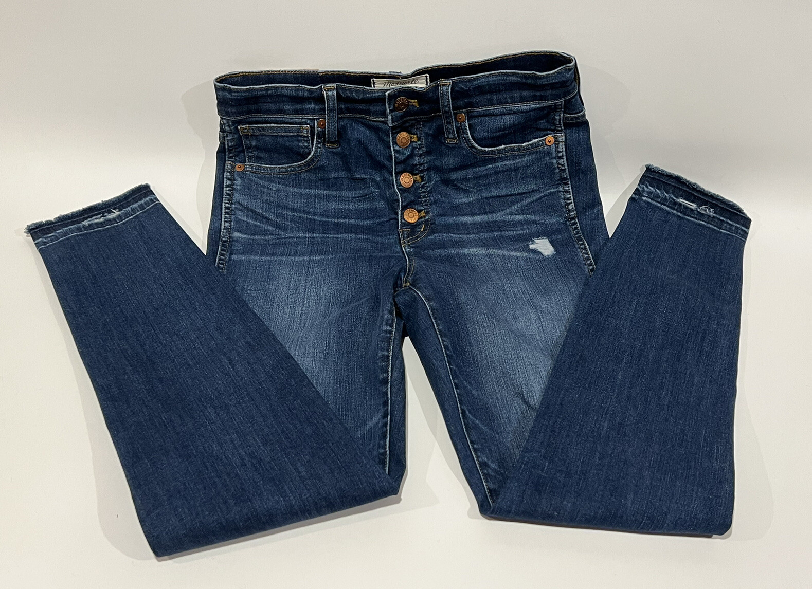 Madewell 10-Inch High Rise Skinny Jeans for Women Size 27 with Button Front and Pockets