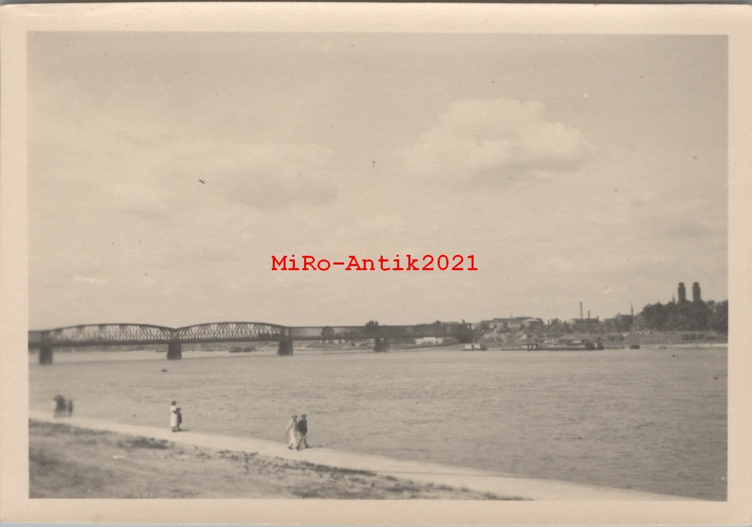 Bild 1 - Foto, Wk2, Warschau Weichselbrücke und Blick auf Praga 1941, Polen (N)50357