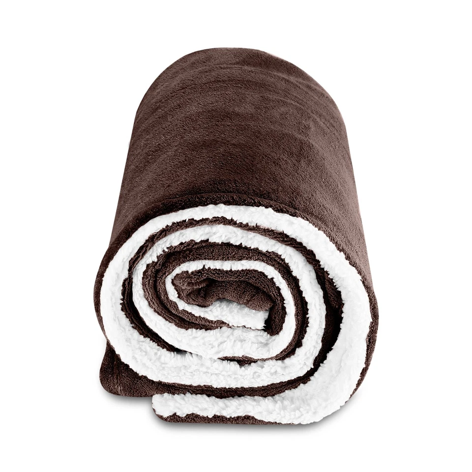 Manta Sherpa Grande Ultra Suave Reversible Cama Tiro Mantas Twin Queen Size EE. UU. Foto 4 de 4