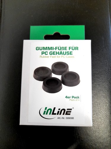 4er Set InLine Gummifüsse Ø 32 x 9mm Gummidämpfer Selbstklebende PC-Gehäuse Füße - Bild 2 von 2