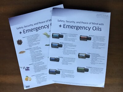 doterra essential oil TEAR SHEET Emergency oils Onguard Digest Zen Purify Breath