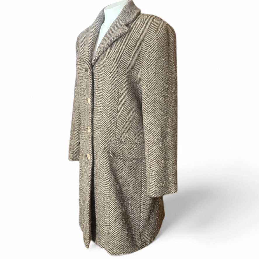 Pendleton Herringbone Tan Button Up Lined Wool Co… - image 2