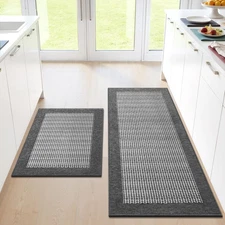 Kitchen Mats for Floor, Non-Slip Kitchen Rugs Set of 2 PCS, Super Absorbent W...