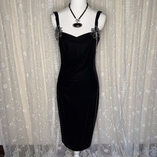 Vintage Ooak Upcycled Taissa Lada Little Black Velvet Cocktail Dress Size Medium