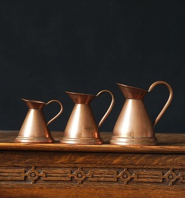 3er Set Vintage Kupfer Krüge Farbverlauf Krüge Küche Deko