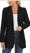 Women Open Front Blazers Long Sleeve Casual OL Office Slim Large