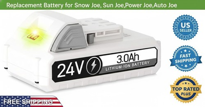 #ad 24V 3.0Ah Replacement Battery for Snow Joe Sun Joe Power Joe Aqua Joe 24ViON $29.99