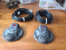 2X Polycom SoundStation VTX 1000 / IP 6000 Microphone 2201-07155-601 With Cables
