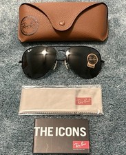 Ray-Ban Aviator RB3026 Black Lens Sunglasses Black Frame 62mm