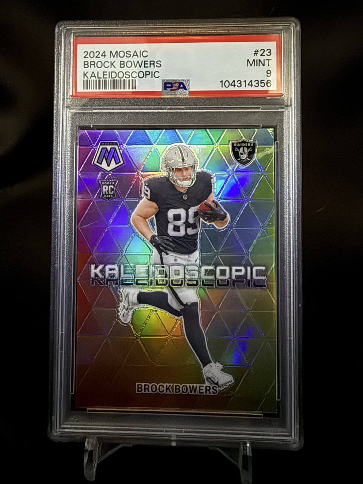 2024 Mosaic Brock Bowers Kaleidoscopic Case Hit SSP #23 PSA 9 RC