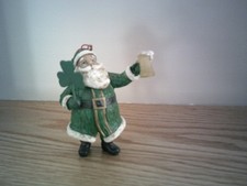 Irish Green Santa Claus Christmas Ornament With Clover and Mug Of Beer, cute 