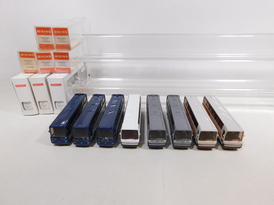 8x wiking H0 1:87 712 Bus / Pullman MB O 303 Rhd S.G Mint + Box #DG81-1 - Immagine 4 di 4