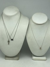 Alex & Ani 925 Sterling Silver Diamond Necklace Lot of 3 Elephant Key 7.5g
