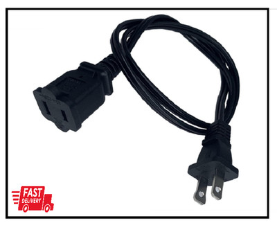 Small Extension Cord 3FT, Short Two Prong Extension Cords, Black Male Female Ext