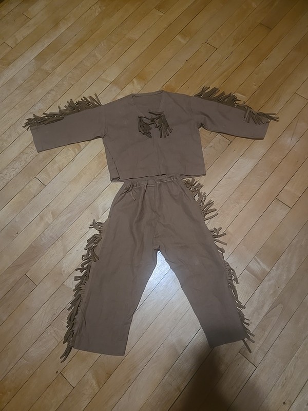 VTG Western Cowboy Kids Play Costume Vest/Chaps Set Fringe Handmade 