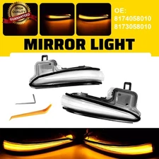 Sequential LED Side Mirror Turn Signal Lights Clear For Toyota Sienna 2020-23