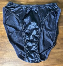 Vtg Delicates Bikini M Second Skin Panties Glossy Royal Blue Hi Cut Shiny Satin