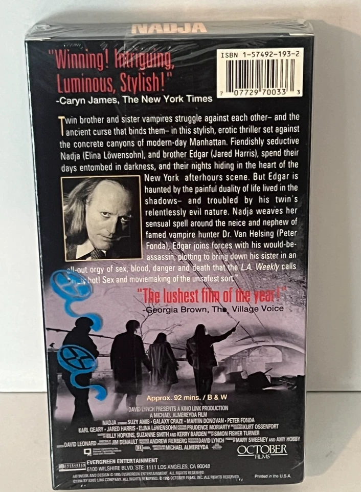 Nadja 1994 New David Lynch Vampire Horror Vhs Movie Cult Rare - Image 2 of 4