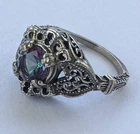 Vintage ring sterling silver 925 Size 8.5 Weight 5.59 g. Purple stone.