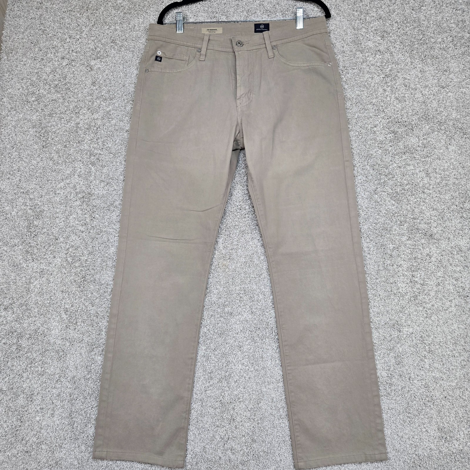 AG Adriano Goldschmied The Graduate Tailored Leg Khaki tan Pants Mens 32x32
