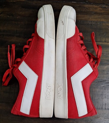Pony Slam Dunk Lo Canvas Casual Retro Sneakers Men's Size 13 Red/White - Picture 7 of 11