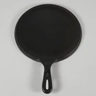 Vintage Original 1960's LODGE #8 NG 9" Cast Iron ROUND GRIDDLE Skillet Pan