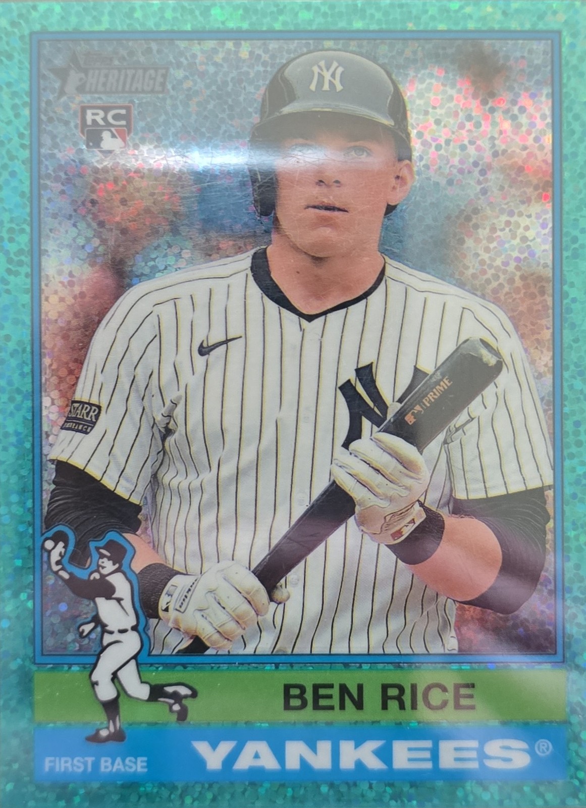 2025 Topps Heritage Chrome#406 Ben Rice Aqua Sparkle