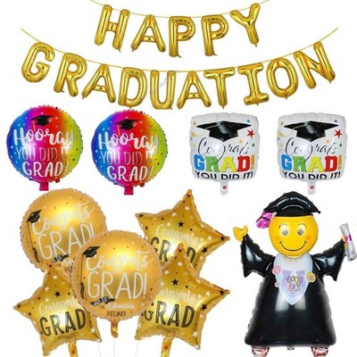 Happy Graduation Party Luftballons Deko Klasse von 2025 Folie Glückwunsch Latex Set