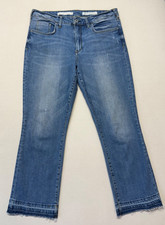 Anthropologie Pilcro  the Letterpress Raw Hem High-Rise Flare Jeans Stretch 31