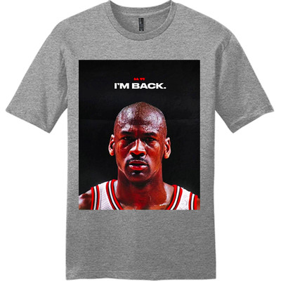 NEW Art Society MJ AIR 23 IM BACK GREY FROST Tee Shirt SMALL-4XLARGE MADE IN USA