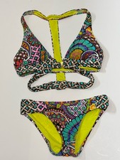 Trina Turk Madagascar Bikini Womens 4 Brazilian Halter Cut Out 2-Piece Swimsuit