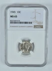 1945 Mercury Dime MS65 NGC Brown Label *7811