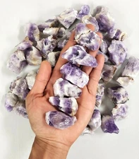 Chevron Amethyst Crystal Stones - Bulk Rough Raw Gems for Tumbling Cabbing