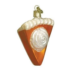Old World Christmas PUMPKIN PIE (32019) Glass Ornament w/ OWC Box