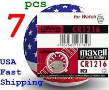 7 piece CR1216 1216 LR1216 Maxell Card 3V Lithium Coin Battery with trk 